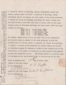 Document - EDWIN BUCKLAND COLLECTION: AGREEMENT BY HAROLD E. TAYLOR AND VICTOR P. BUCKLAND