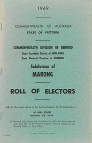 Book - ROLL OF ELECTORS - MARONG 1969