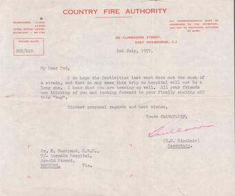 Document - EDWIN BUCKLAND COLLECTION: DOCUMENT. LETTER, 1957