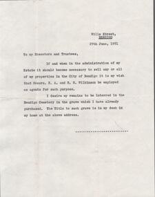 Document - EDWIN BUCKLAND COLLECTION: EXECUTORS AND TRUSTEES, 29/06/1951