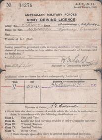 Document - THE BROOK AND ANDERSON FORTUNA COLLECTION: ANDERSON DRIVING LICENCE
