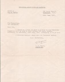 Document - EDWIN BUCKLAND COLLECTION: MEETING OF THE EXECUTIVE COMMITTEE, 1957