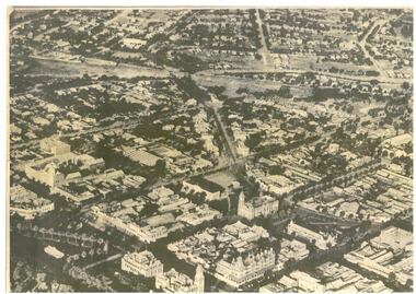 Map - BENDIGO MAP AERIAL VIEW, 1890s