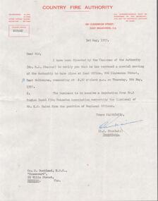 Document - EDWIN BUCKLAND COLLECTION: COUNTRY FIRE AUTHORITY, 1957