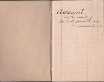 Booklet - JOHN TONKIN COLLECTION: ACCOUNT BOOKLET