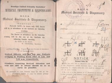 Booklet - JOHN TONKIN COLLECTION: DISPENSARY RECORD