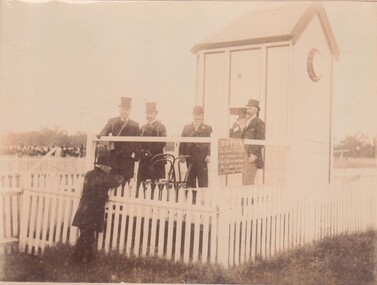 Photograph - BENDIGO JOCKEY CLUB, FIVE GENTLEMEN AT STEWARDS BOX
