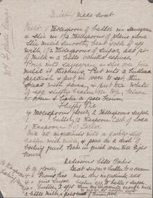 Document - EDWIN BUCKLAND COLLECTION: RECIPE