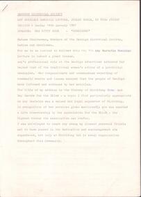 Document - AMY HUXTABLE COLLECTION: MEMORIAL LECTURE 1987