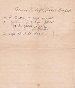 Document - EDWIN BUCKLAND COLLECTION: RECIPE