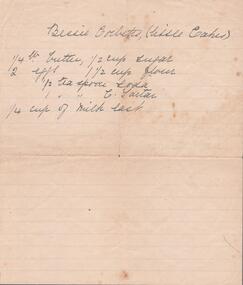 Document - EDWIN BUCKLAND COLLECTION: RECIPE
