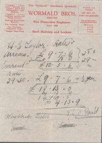 Document - EDWIN BUCKLAND COLLECTION: WORMALD BROS