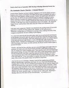 Document - RESEARCH PAPERS: THE INIMITABLE CHARLES THATCHER, 2002