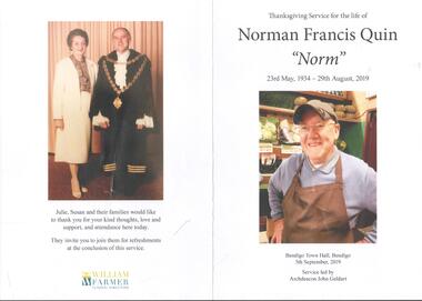 Booklet - OBITUARIES COLLECTION: NORMAN FRANCIS QUIN