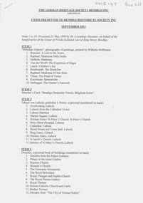 Administrative record - GERMAN HERITAGE SOCIETY COLLECTION: DONATED ITEMS LIST, 2013