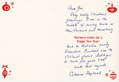 Card - CATHERINE SHEPHERD: CHRISTMAS CARD VAHLAND NZ DESCENDANTS, 2015