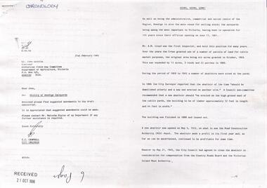 Document - RESEARCH PAPERS: HISTORY OF BENDIGO SALEYARDS, 1869