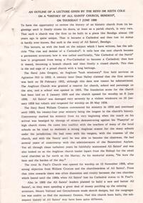 Document - RESEARCH PAPERS: DR KEITH COLE HISTORY OF ALL SAINTS CHURCH BENDIGO, 1990