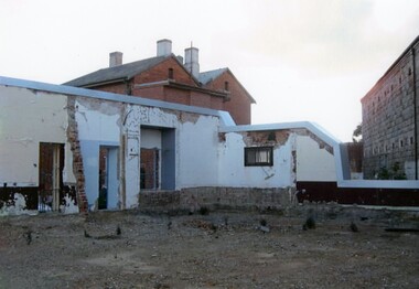 Photograph - BHS COLLECTION: KAY MACGREGOR BENDIGO GAOL (JAIL) DURING RE-CONSTRUCTION, 2014