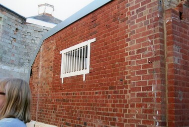 Photograph - BHS COLLECTION: KAY MACGREGOR BENDIGO GAOL (JAIL) DURING RE-CONSTRUCTION, 2014