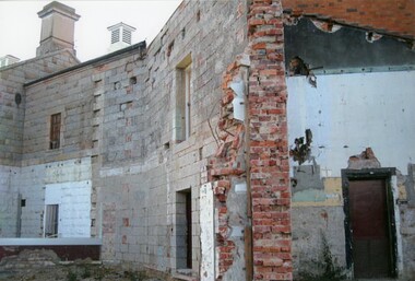 Photograph - BHS COLLECTION: KAY MACGREGOR BENDIGO GAOL (JAIL) DURING RE-CONSTRUCTION, 2014