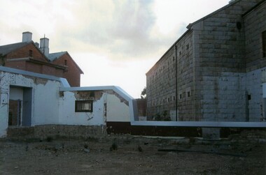 Photograph - BHS COLLECTION: KAY MACGREGOR BENDIGO GAOL (JAIL) DURING RE-CONSTRUCTION, 2014