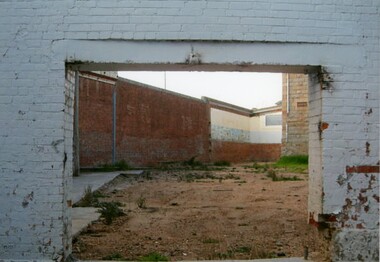 Photograph - BHS COLLECTION: KAY MACGREGOR BENDIGO GAOL (JAIL) DURING RE-CONSTRUCTION, 2014