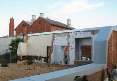 Photograph - BHS COLLECTION: KAY MACGREGOR BENDIGO GAOL (JAIL) DURING RE-CONSTRUCTION, 2014