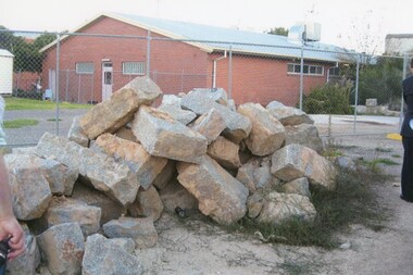 Photograph - BHS COLLECTION: KAY MACGREGOR BENDIGO GAOL (JAIL) DURING RE-CONSTRUCTION, 2014