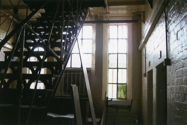 Photograph - BHS COLLECTION: KAY MACGREGOR BENDIGO GAOL (JAIL) DURING RE-CONSTRUCTION, 2014