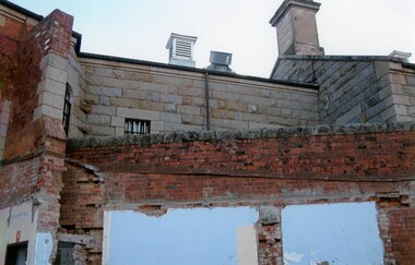 Photograph - BHS COLLECTION: KAY MACGREGOR BENDIGO GAOL (JAIL) DURING RE-CONSTRUCTION, 2014