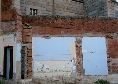 Photograph - BHS COLLECTION: KAY MACGREGOR BENDIGO GAOL (JAIL) DURING RE-CONSTRUCTION, 2014