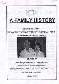Document - RESEARCH PAPERS: FAMILY HISTORY WARREN FAMILY, 2000