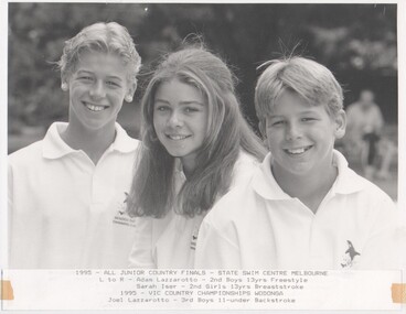 Photograph - VAL CAMPBELL COLLECTION: 1995 ALL JUNIOR COUNTRY FINALS - STATE SWIM CENTRE MELBOURNE, 1995