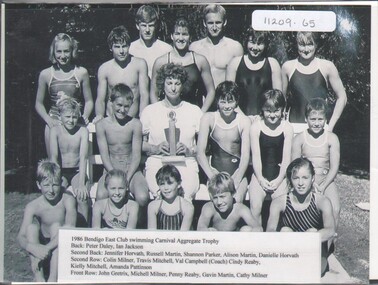 Photograph - VAL CAMPBELL COLLECTION: 1986 BENDIGO EAST SWIMMING CLUB CARNIVAL AGGREGATE TROPHY, 1986