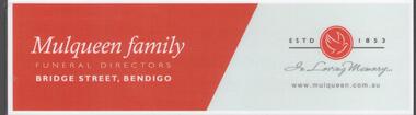 Ephemera - MULQUEEN FAMILY COLLECTION: BOOK MARK