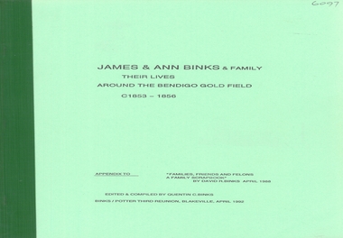 Book - JAMES & ANN BINKS & FAMILY, 1992