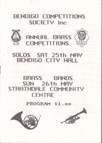 Programme - ERROLL BOIVARD COLLECTION: BENDIGO COMPETITIONS SOCIETY 1991