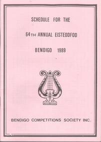 Programme - ERROLL BOIVARD COLLECTION: BENDIGO COMPETITIONS SOCIETY 1989
