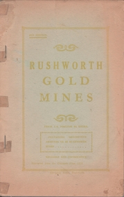 Book - RUSHWORTH GOLD MINES, 1918