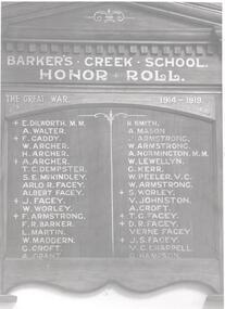 Photograph - BENDIGO ADVERTISER COLLECTION: BARKERS CREEK SCHOOL HONOR ROLL