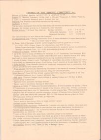 Document - BENDIGO CEMETERIES COLLECTION: FRIENDS OF THE BENDIGO CEMETERIES MNUTES ORDINARY MEETINGS