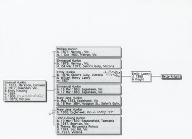 Document - HOSKING AND HUNKIN COLLECTION: FAMILY TREE, 2019