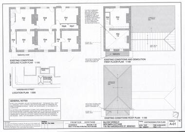 Drawing - SPECIMEN COTTAGE COLLECTION:DRAWINGS OF SPECIMEN COTTAGE