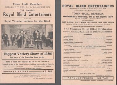 Programme - THEATRES COLLECTION: ROYAL BLIND ENTERTAINERS