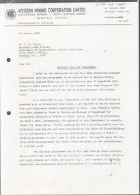 Letter - KANGAROO FLAT GOLD MINE COLLECTION:WESTERN MINING CORPORATION TO E. FLOYD, DEPT OF CONSERVATION, FORESTS AND LAND