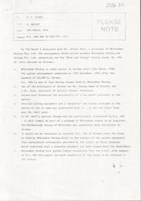 Document - KANGAROO FLAT GOLD MINE COLLECTION: MEMO F. WRIGHT TO D. EVANS