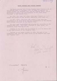 Document - KANGAROO FLAT GOLD MINE COLLECTION: HISTORY NORTH DEBORAH GOLD MINING COMPANY