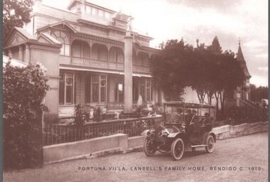 Postcard - POSTCARD. FORTUNA VILLA, LANSELL'S FAMILY HOME, BENDIGO C. 1910