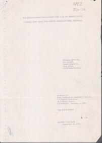 Letter - KANGAROO FLAT GOLD MINE COLLECTION:EXPLORATION PROGRAM FOR 26 HA MINING LEASE, BENDIGO